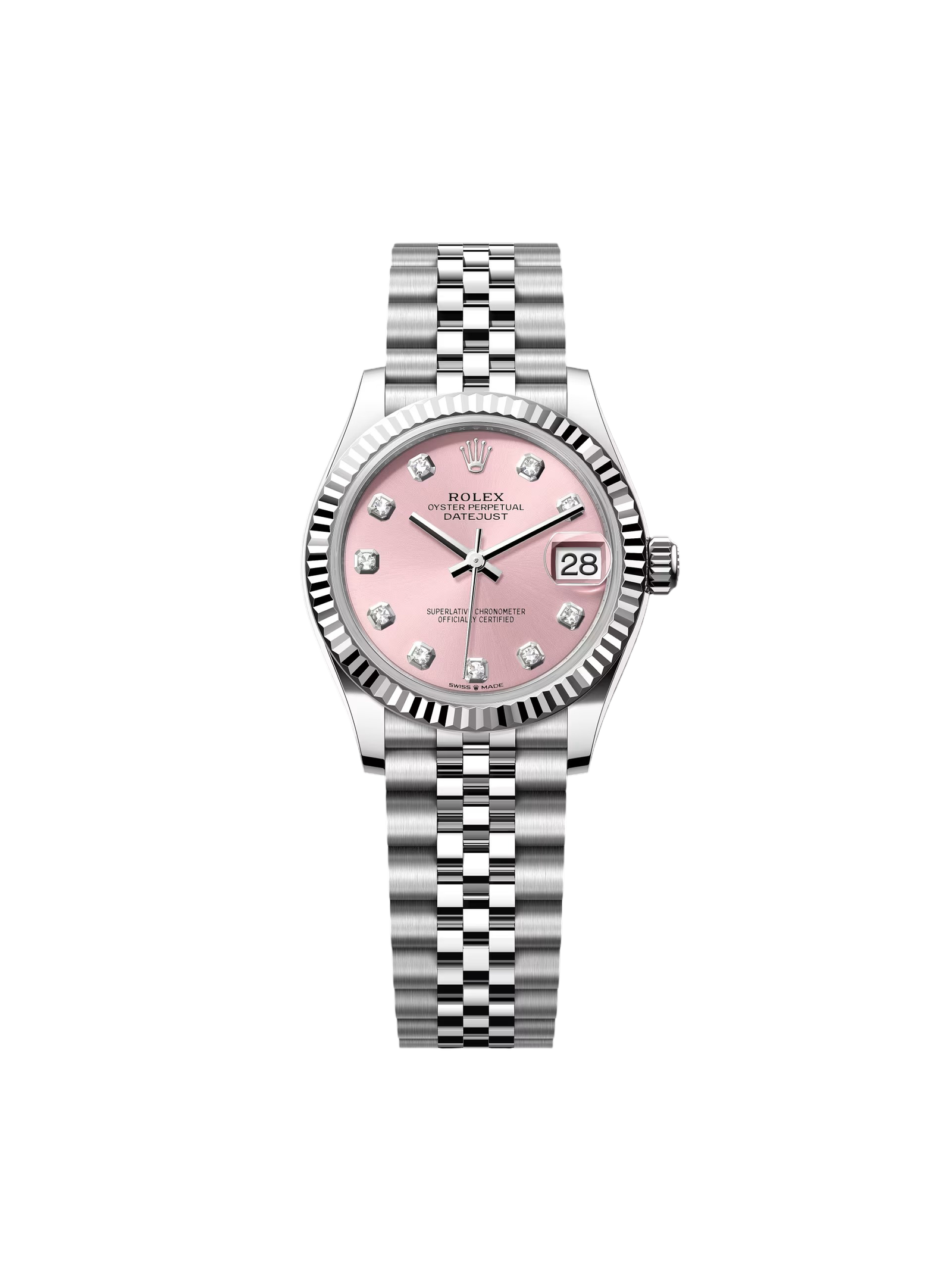 RLX Datejust m278274-0031/0032 Pink 31mm Dial Oyster Watch