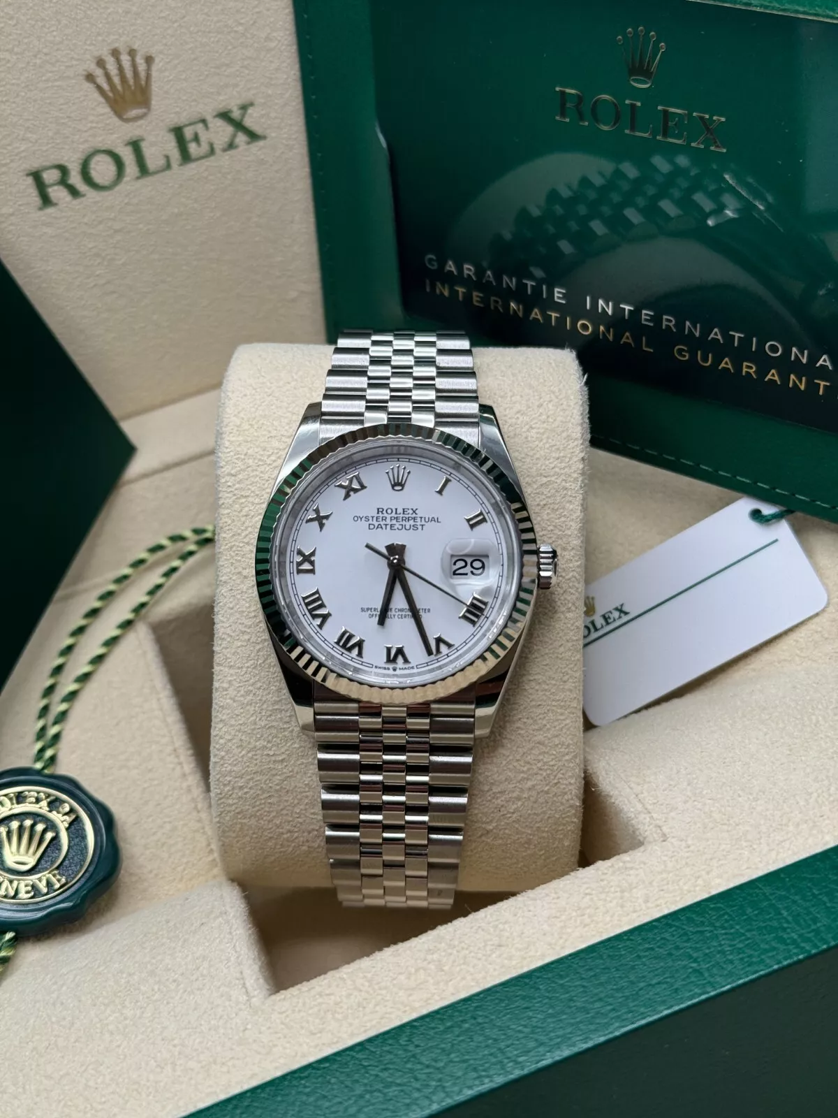 RLX Datejust 41mm 126334 White Roman Oyster Stainless Steel Mens Watch - Image 9