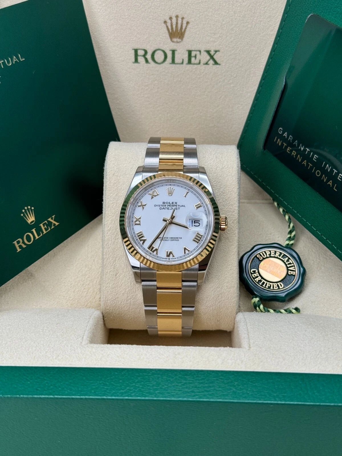 RLX Datejust 36mm 126233 White Dial Oyster Bracelet Watch - Image 3