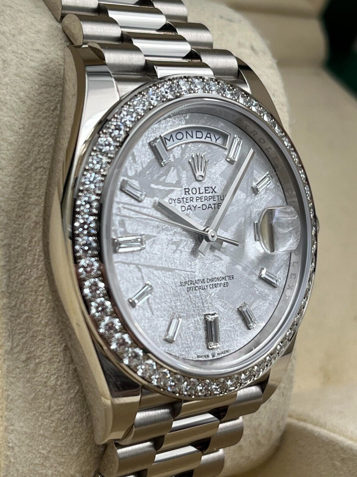 RLX Day-Date 40mm 228349RBR-0040 Meteorite Dial President Bracelet - Image 3