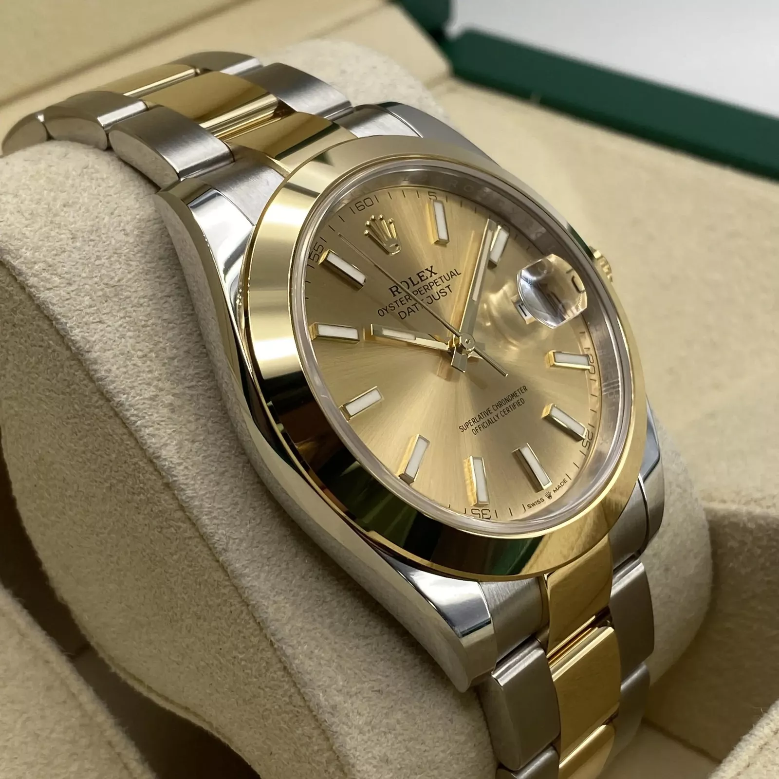 RLX Datejust 41mm 126303 Champagne Index Oyster Steel and Yellow Gold Mens Watch - Image 4