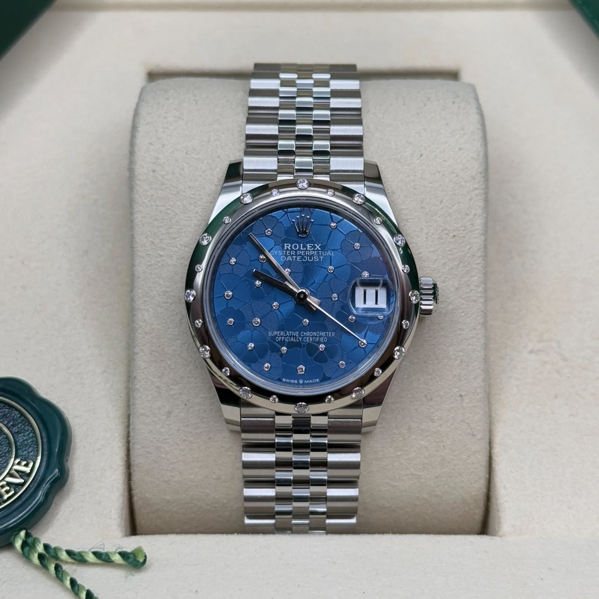 RLX Datejust m278344-0037/0038 Blue Floral Motif Dial 31mm Oyster - Image 3