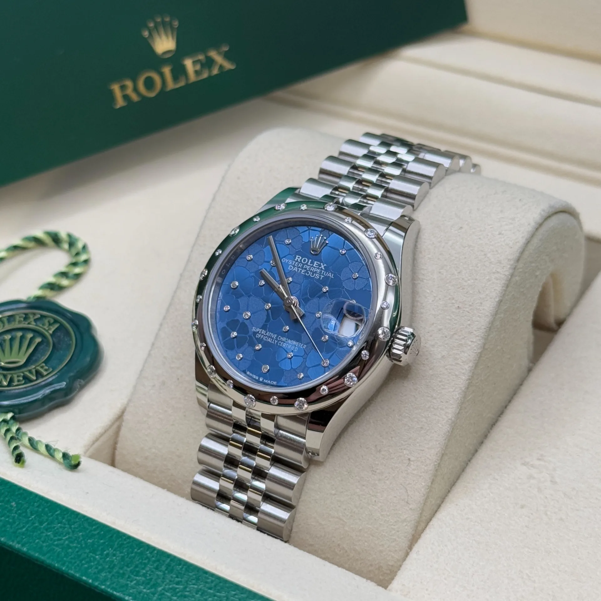 RLX Datejust m278344-0037/0038 Blue Floral Motif Dial 31mm Oyster - Image 5