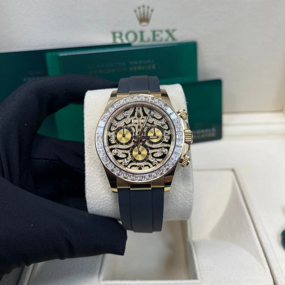 【Super Clone】Rolex Daytona Yellow Gold "Eye of the Tiger" /Oysterflex 116588TBR - Image 2