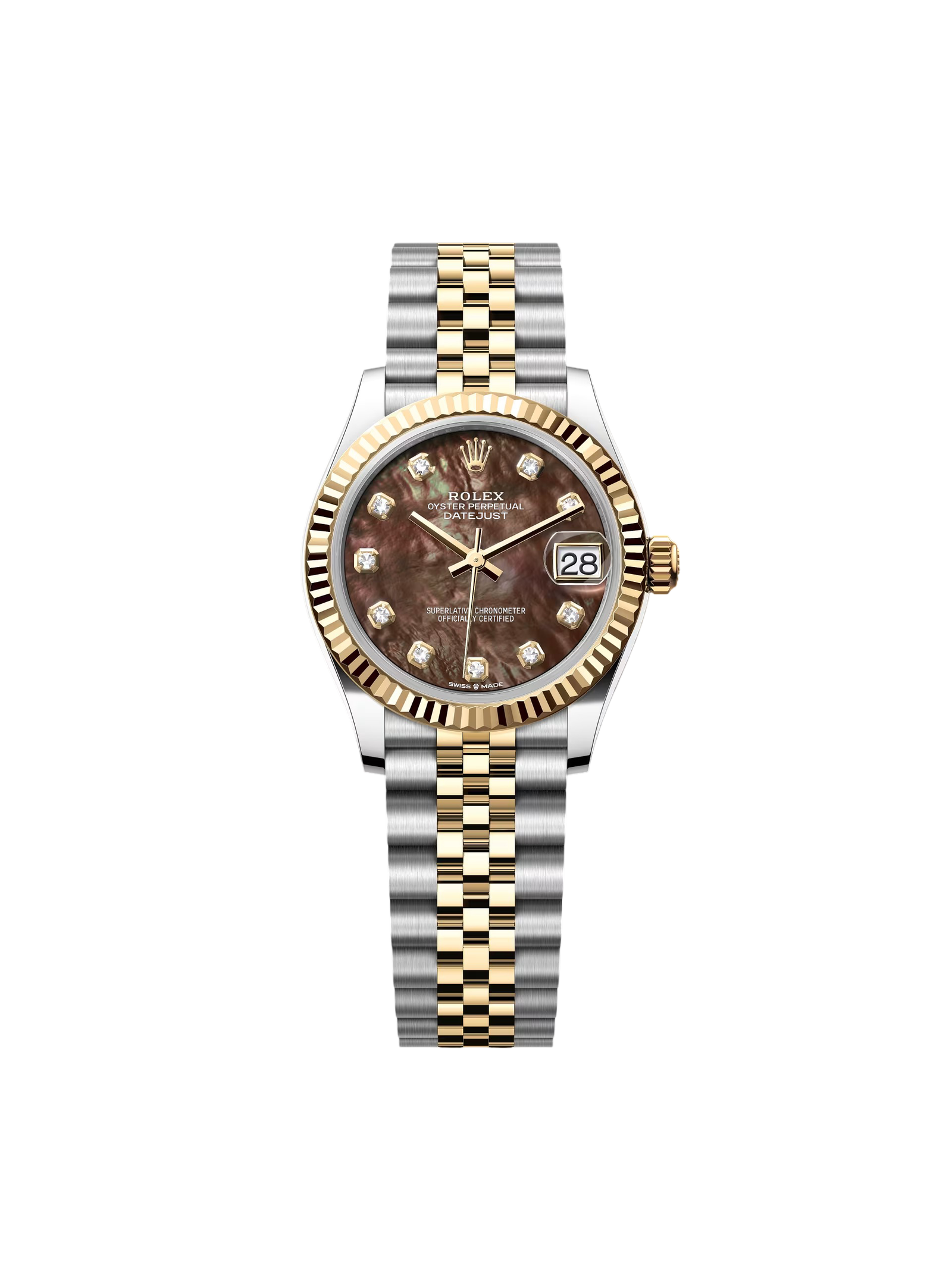RLX Datejust m278273-0023/0024 31mm Black Mother-of-Pearl Dial Stainless Steel and Yellow Gold Oyster Watch - Image 2