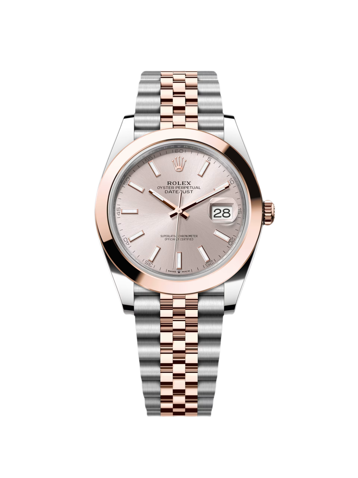 RLX Datejust 41mm 126301 Sundust Index Oyster Steel and Everose Gold Watch - Image 2