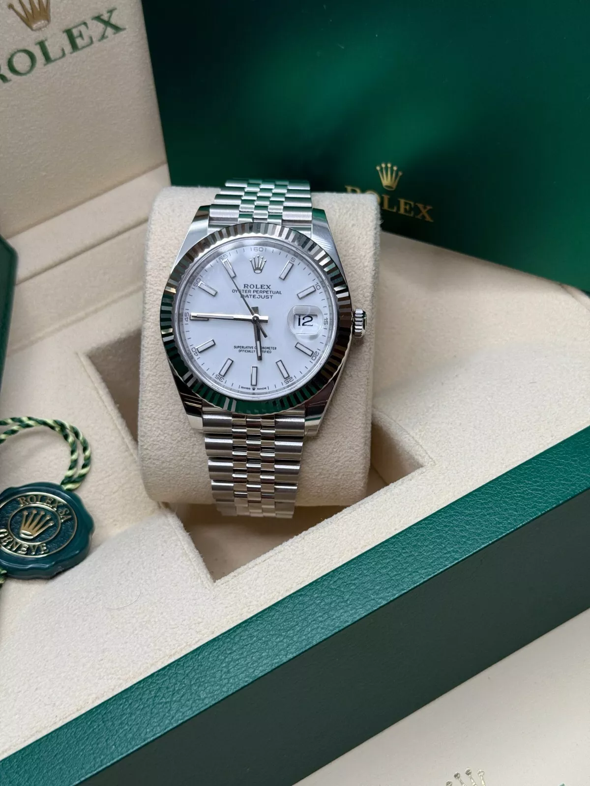 RLX Datejust 41mm White Index Oyster Stainless Steel Men’s Watch - 126334 - Image 7