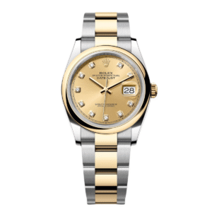 RLX  Datejust 36mm 126203 Champagne Set with Diamonds Dial Domed Bezel Oyster Bracelet