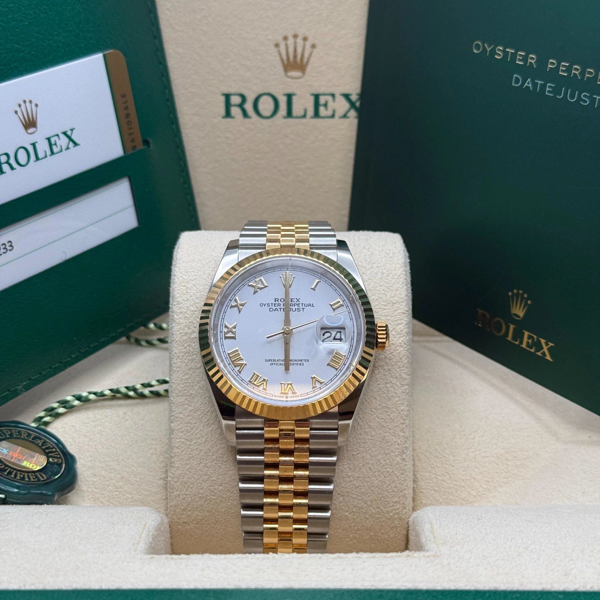 RLX Datejust 36mm 126233 White Dial Oyster Bracelet Watch - Image 9