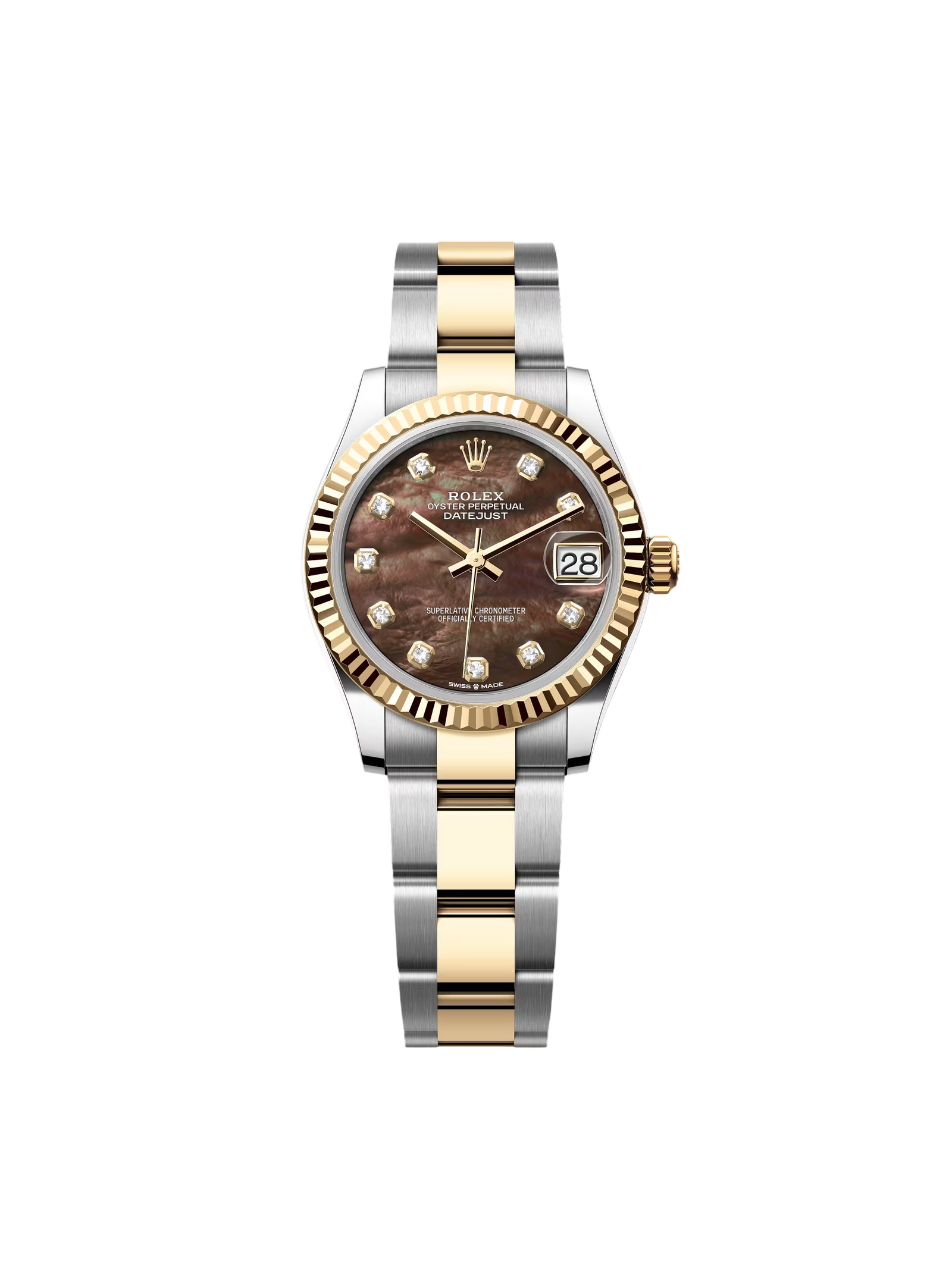 RLX Datejust m278273-0023/0024 31mm Black Mother-of-Pearl Dial Stainless Steel and Yellow Gold Oyster Watch