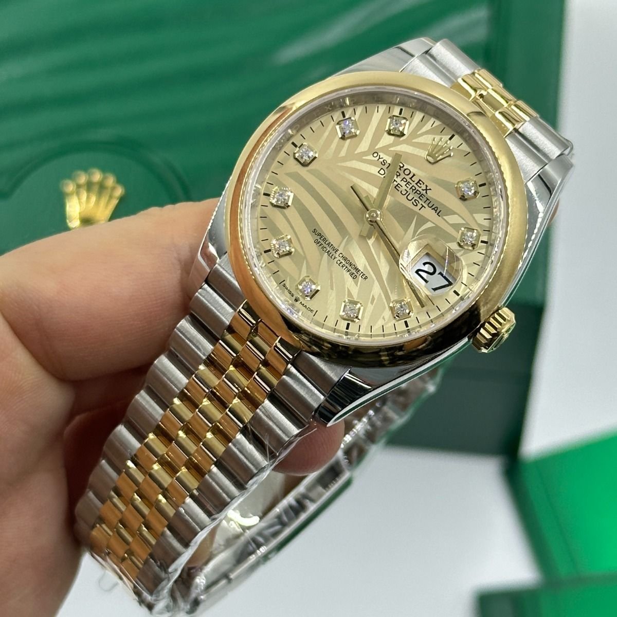 RLX Datejust 36mm 126203 Golden Fluted Dial Domed Bezel Oyster Bracelet - Image 11