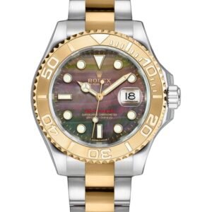 【Super Clone】Rolex Yacht-Master 168623 Steel Yellow Gold Black MOP Dial 35MM Unisex Replica Watch