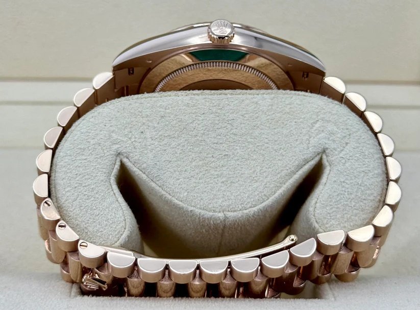 RLX Day-Date "President" 40mm Everose Gold Slate Roman Ombre "Smoke" Dial - 228235 - Image 7