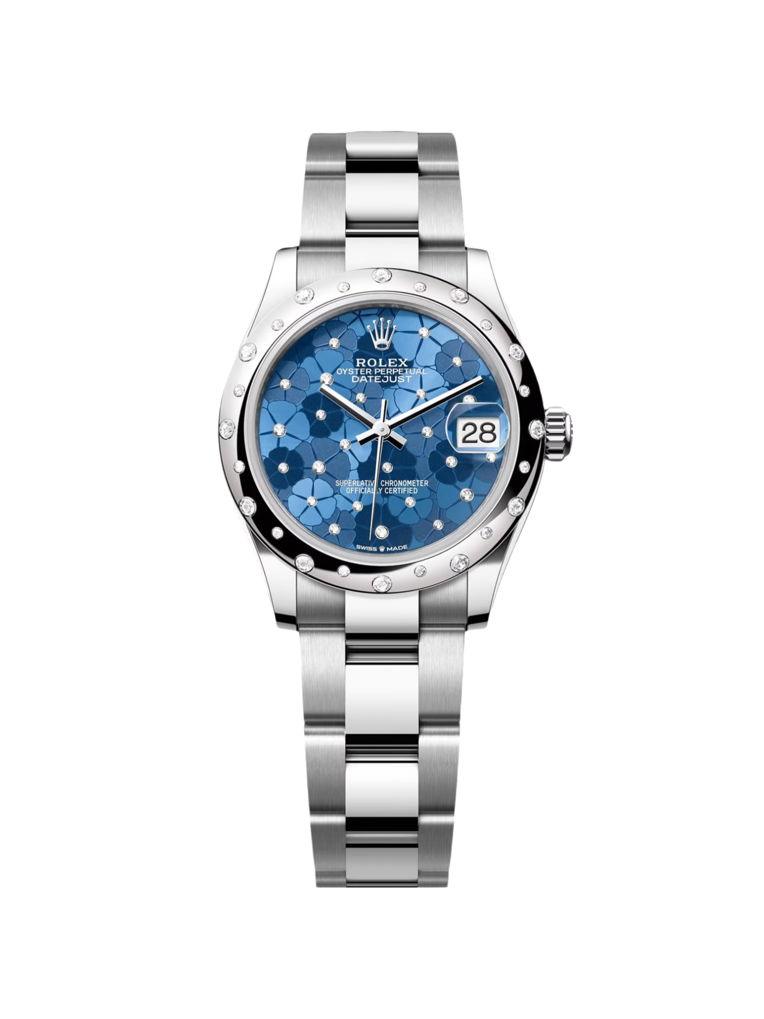 RLX Datejust m278344-0037/0038 Blue Floral Motif Dial 31mm Oyster - Image 2