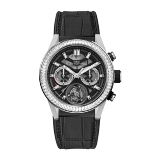 【Super Clone】TAG Heuer Carrera Chronograph Tourbillon  Automatic 45mm Titanium PVD CAR5A81.FC6377
