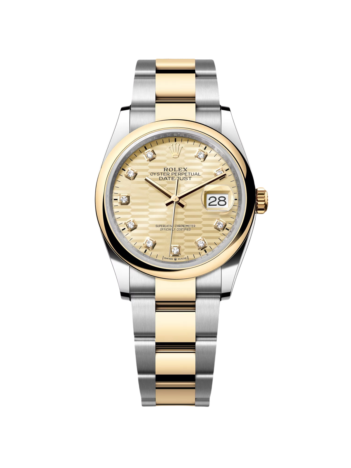 RLX Datejust 36mm 126203 Golden Fluted Dial Domed Bezel Oyster Bracelet - Image 2