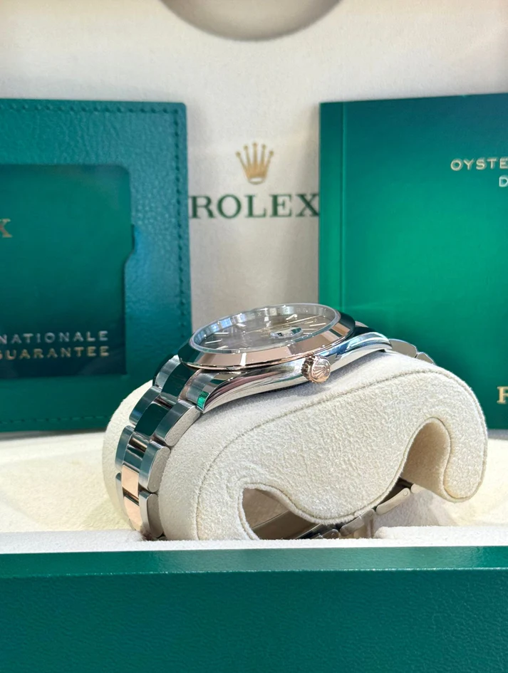 RLX Datejust 41mm 126301 Chocolate Index Oyster Steel and Everose Gold Watch - Image 6