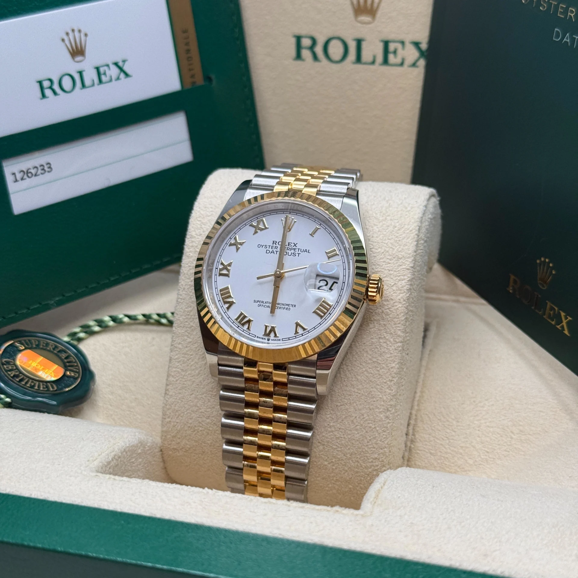 RLX Datejust 36mm 126233 White Dial Oyster Bracelet Watch - Image 11