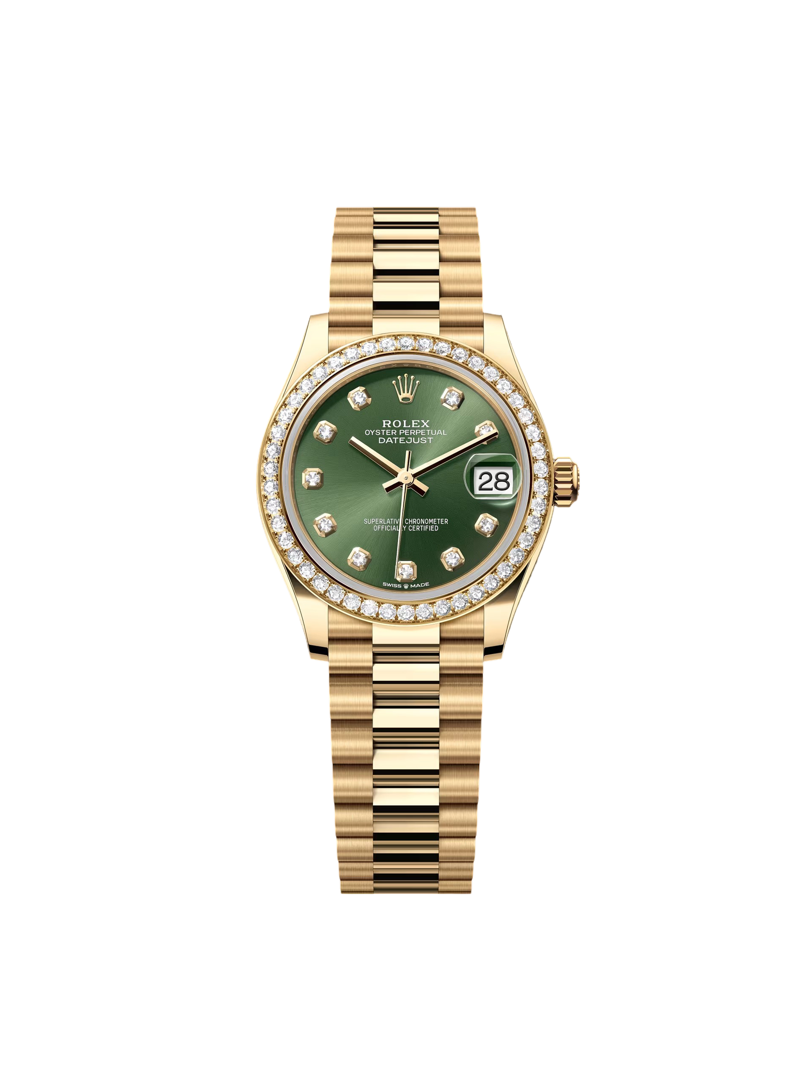 RLX Datejust m278288RBR-0007 Olive Green 31mm Dial President Bracelet Watch