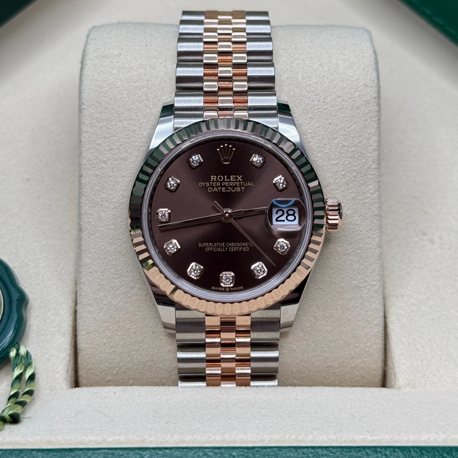 RLX Datejust m278271-0027/0028 Chocolate 31mm Dial Oyster Bracelet Watch - Image 16