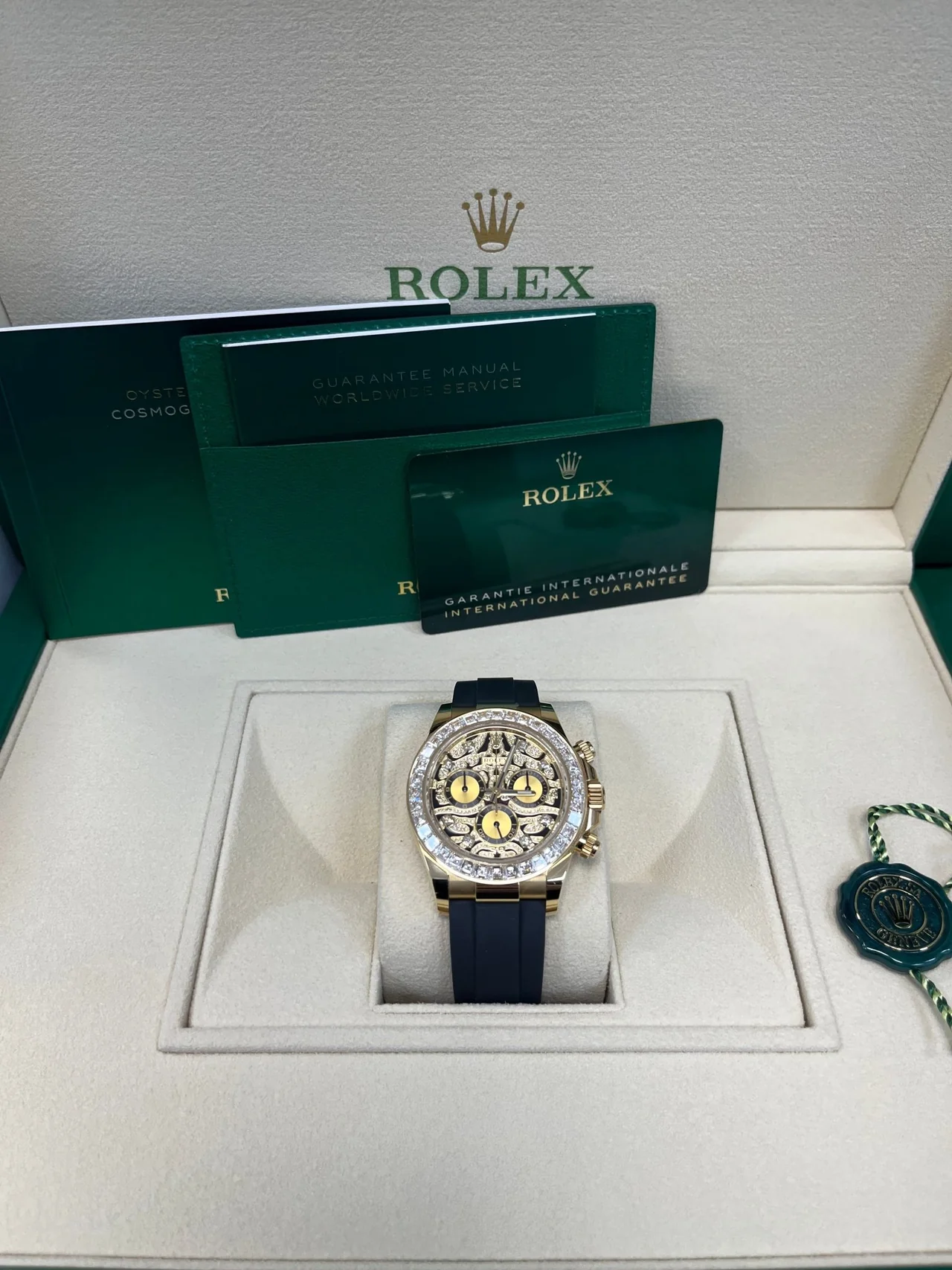 【Super Clone】Rolex Daytona Yellow Gold "Eye of the Tiger" /Oysterflex 116588TBR - Image 10