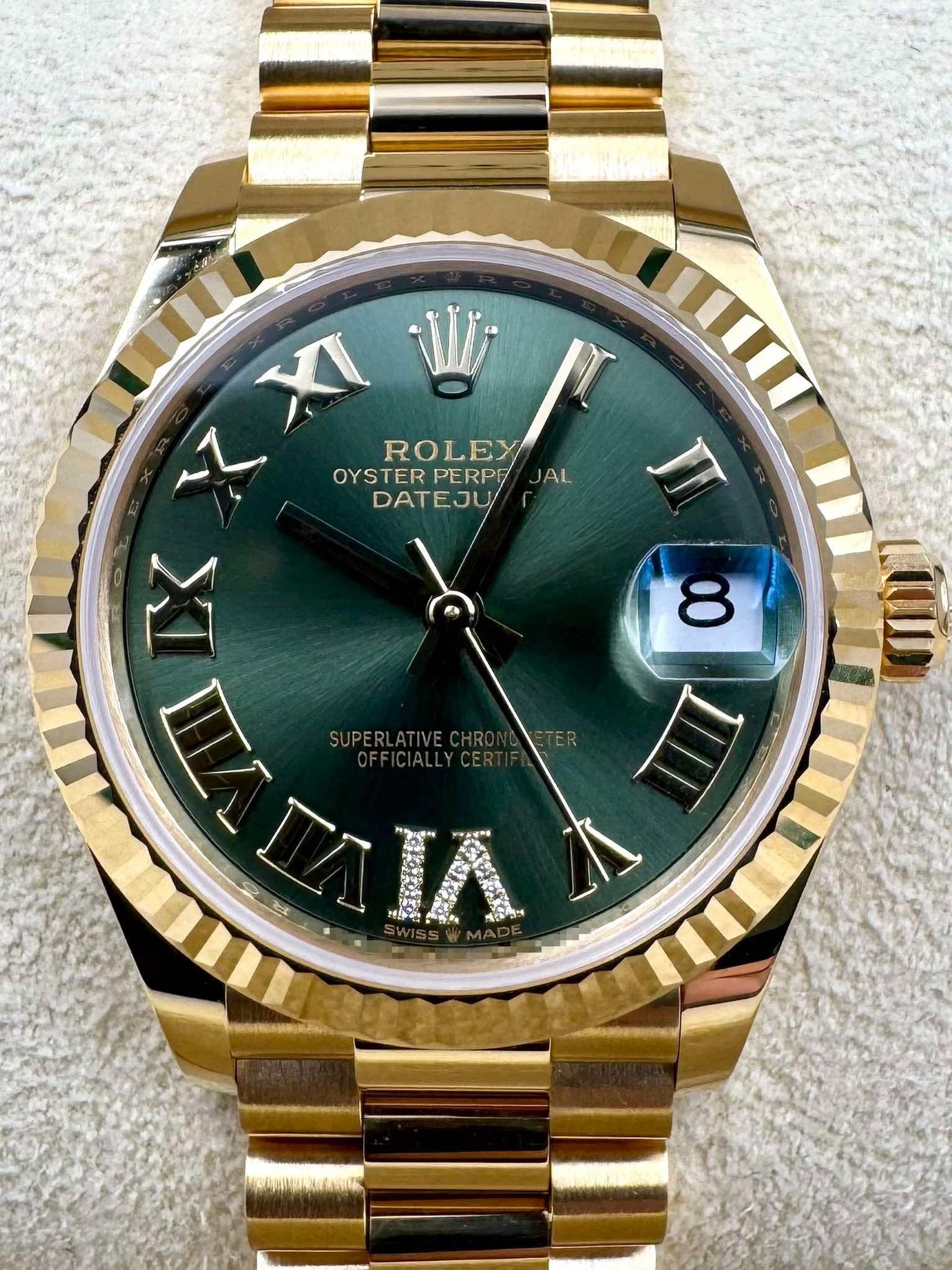 RLX Datejust m278278-0030 Olive Green 31mm Dial President Bracelet Watch - Image 2