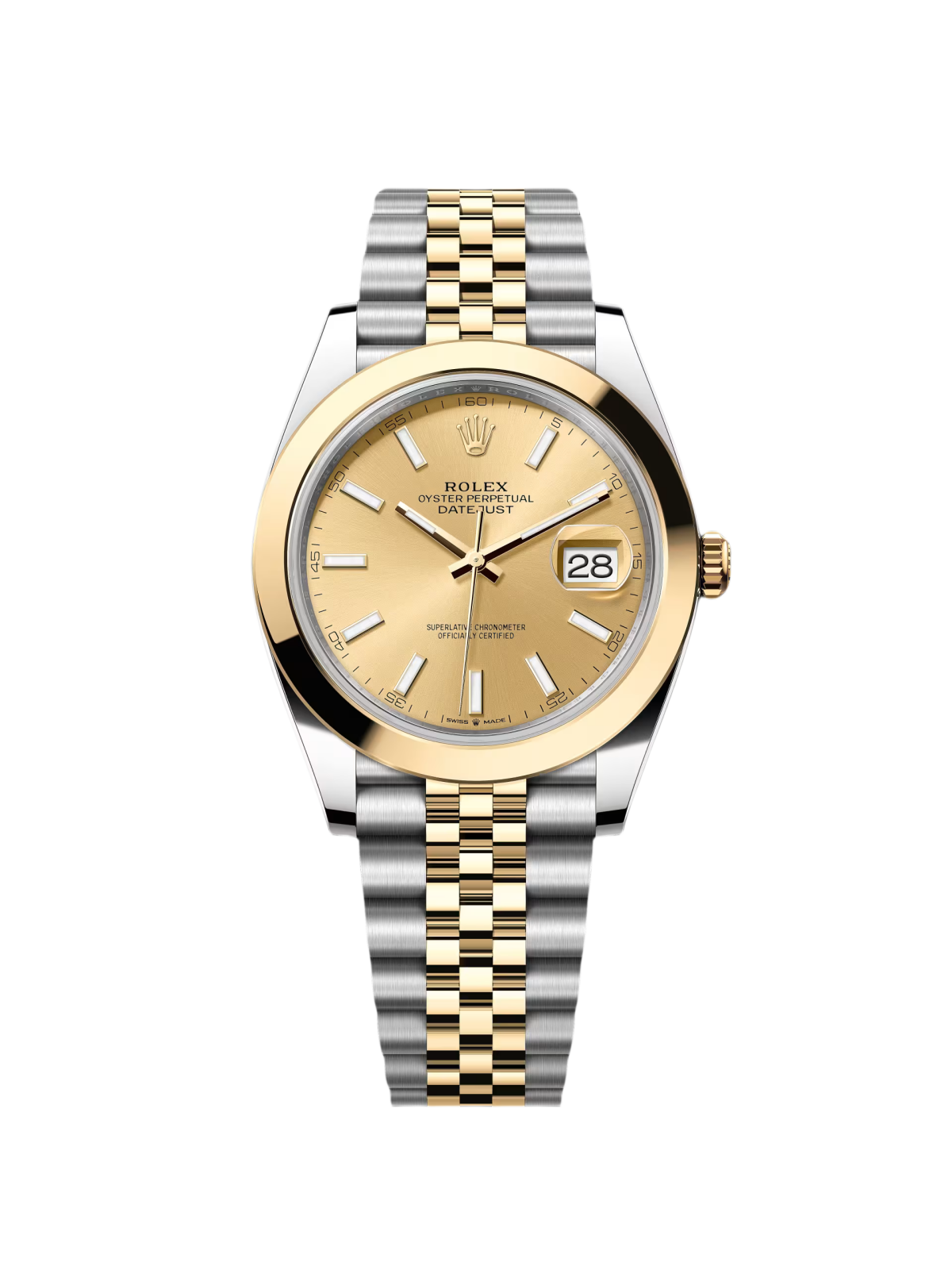 RLX Datejust 41mm 126303 Champagne Index Oyster Steel and Yellow Gold Mens Watch - Image 2