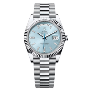 RLX Day-Date "President" 40mm Platinum Ice Blue Baguette Dial - 228236