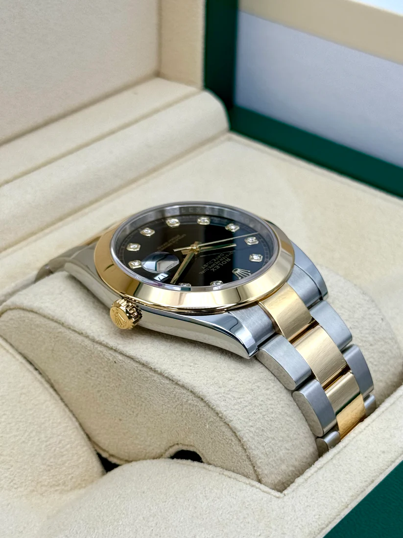 RLX Datejust 41mm 126303 Black Diamond Oyster Steel and Yellow Gold Mens Watch - Image 5