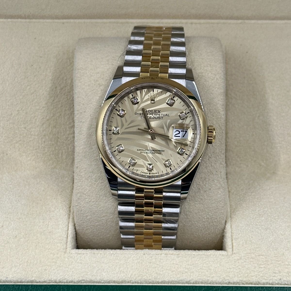 RLX Datejust 36mm 126203 Golden Fluted Dial Domed Bezel Oyster Bracelet - Image 3