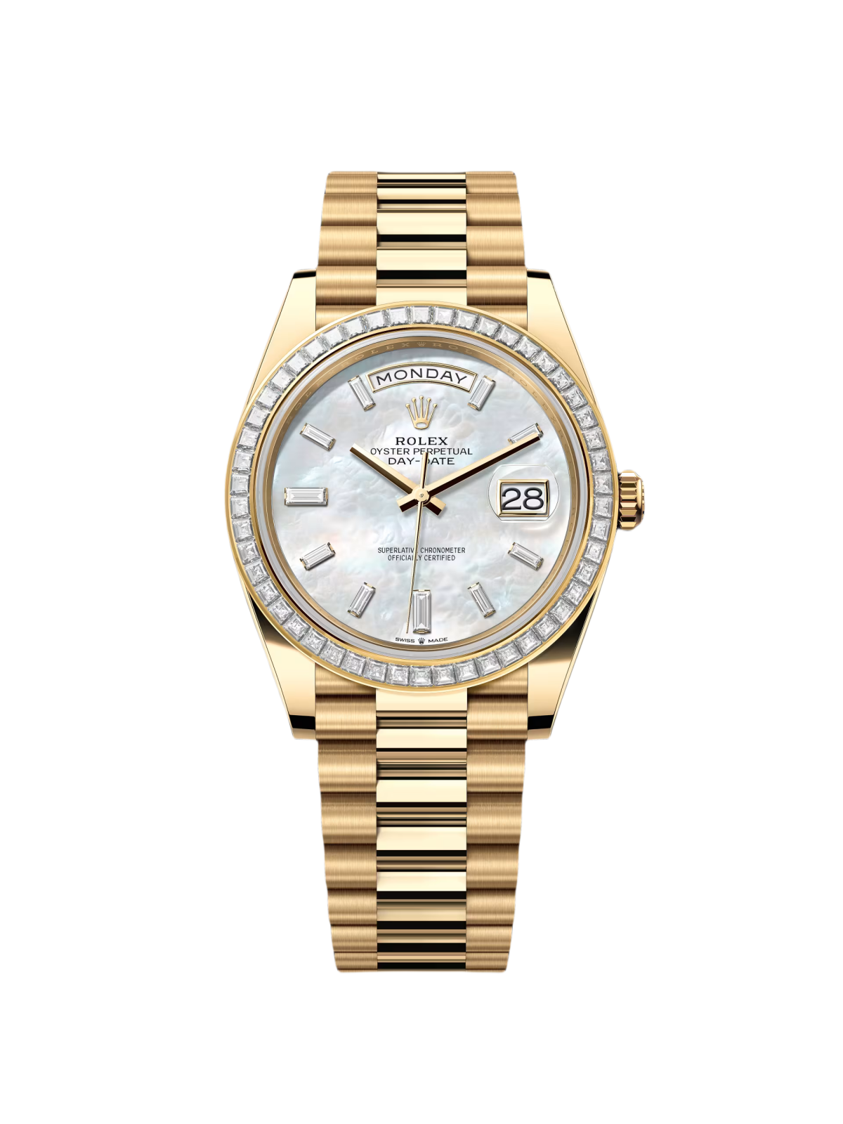 RLX Day-Date 40mm 228398TBR-0043 White Mother-of-Pearl Dial President Watch
