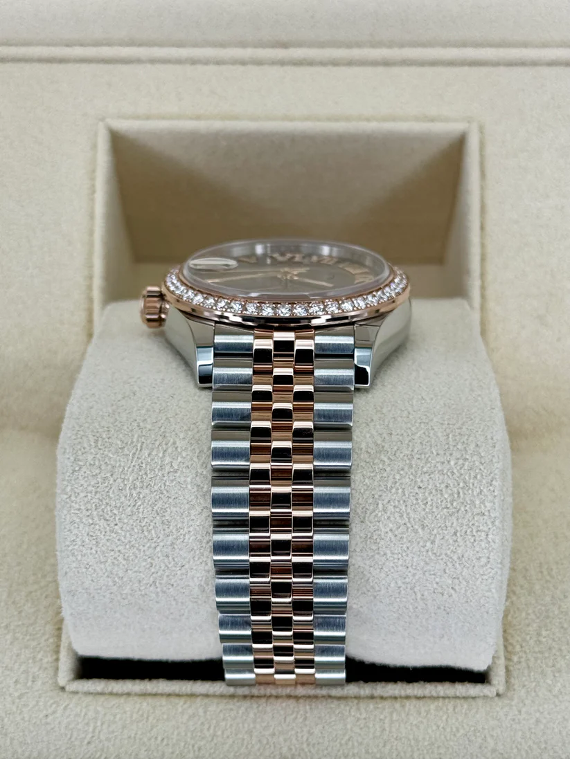 RLX Datejust m278381-0005/0006 Chocolate Roman Diamond 31mm Dial Diamond-Set Bezel and Oyster Bracelet Watch - Image 9