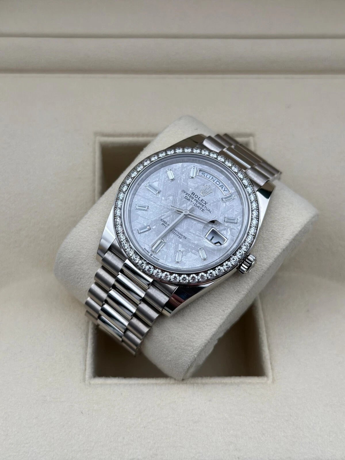 RLX Day-Date 40mm 228349RBR-0040 Meteorite Dial President Bracelet - Image 5