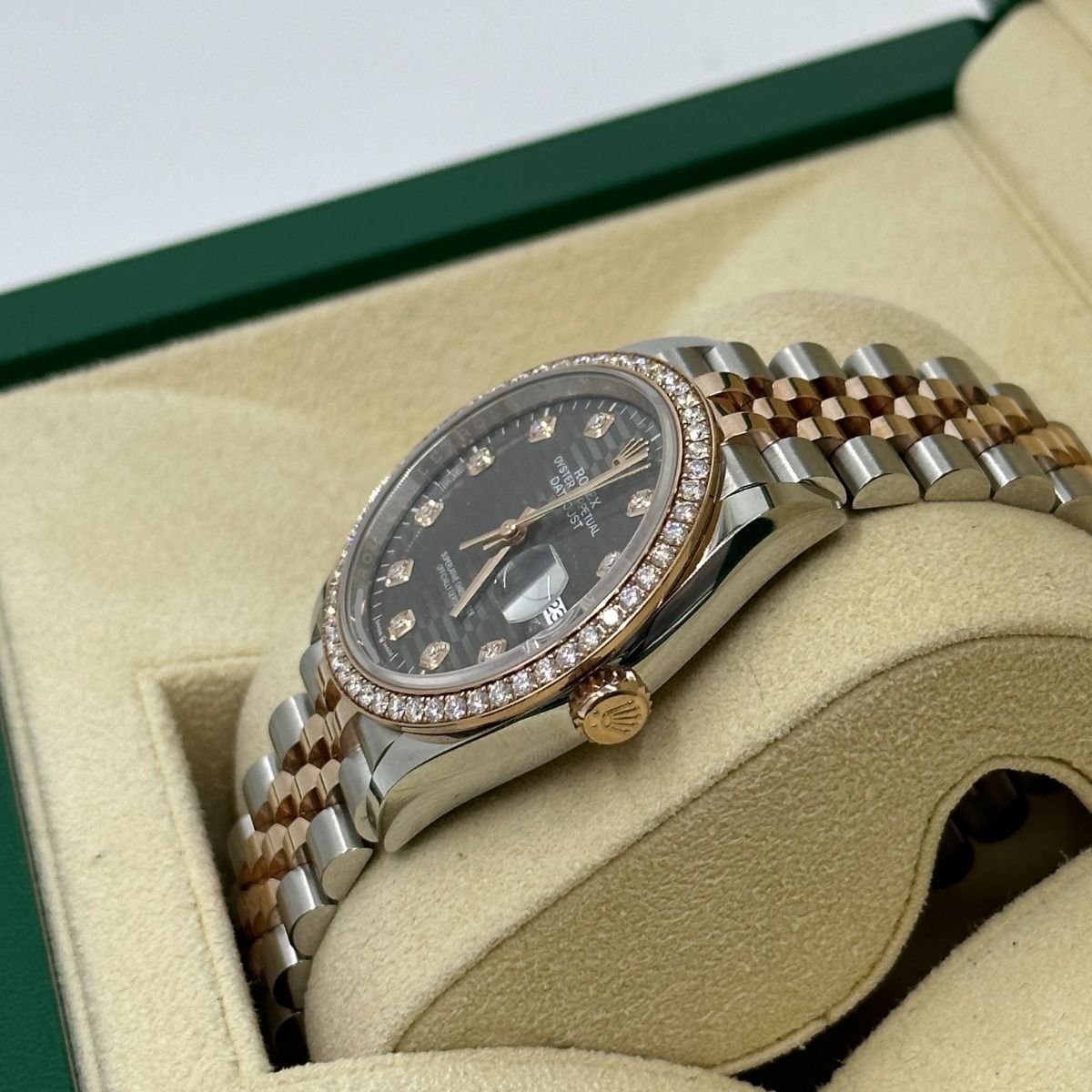 RLX Datejust 36mm 126281 Slate Fluted Motif Diamond Dial Diamond Bezel and Oyster Bracelet - Image 14
