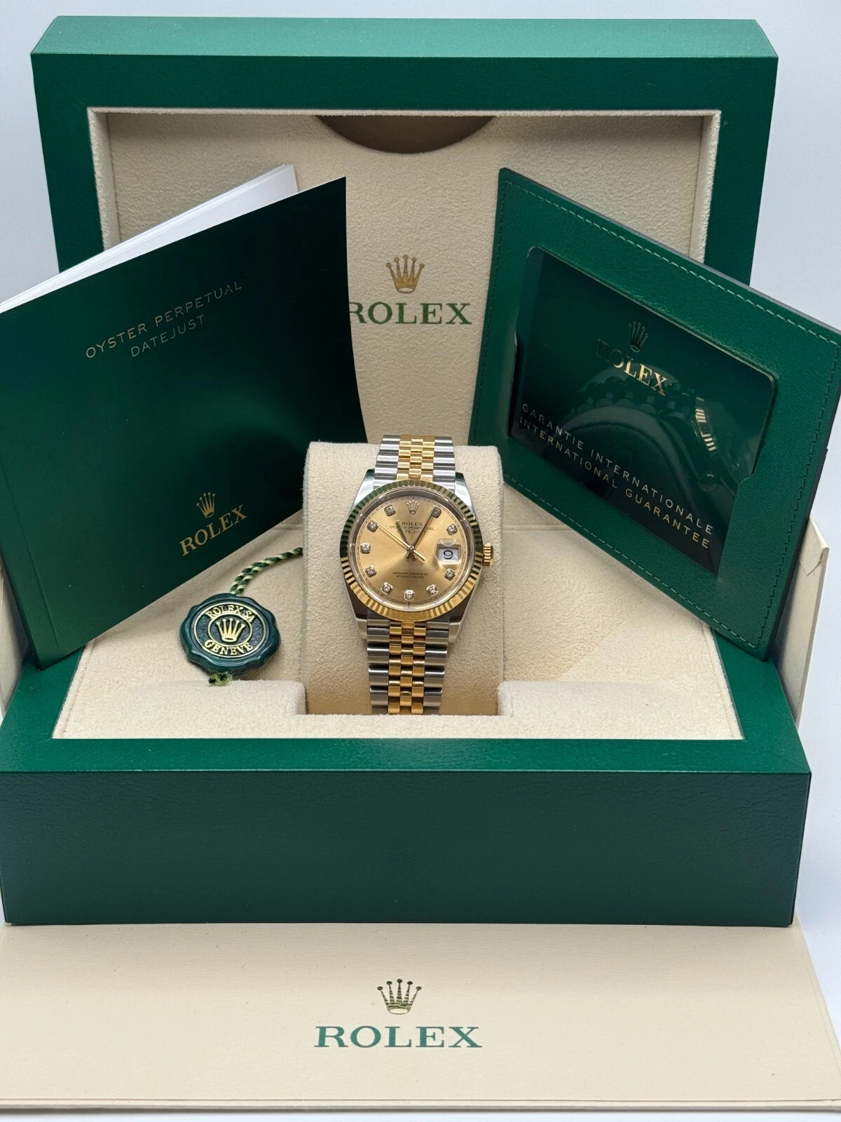 RLX Datejust 41mm Two-Tone Yellow Gold Fluted Bezel Champagne Diamond Dial Oyster - 126333 - Image 11