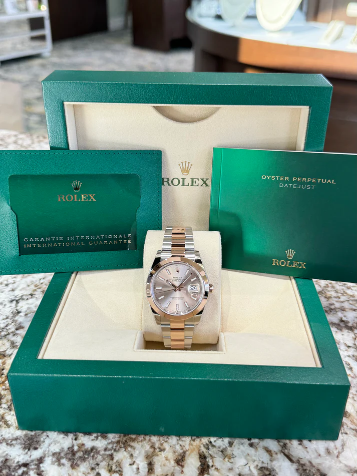 RLX Datejust 41mm 126301 Sundust Index Oyster Steel and Everose Gold Watch - Image 9