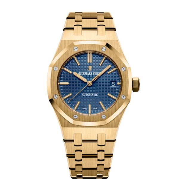 【Super Clone】Audemars Piguet Royal Oak Selfwinding, Blue dial, 37mm, Yellow gold, 15450BA.OO.1256BA.02