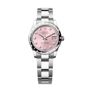 RLX Datejust m278344-0033/0034 Pink Dial 31mm Domed Diamond Oyster Watch
