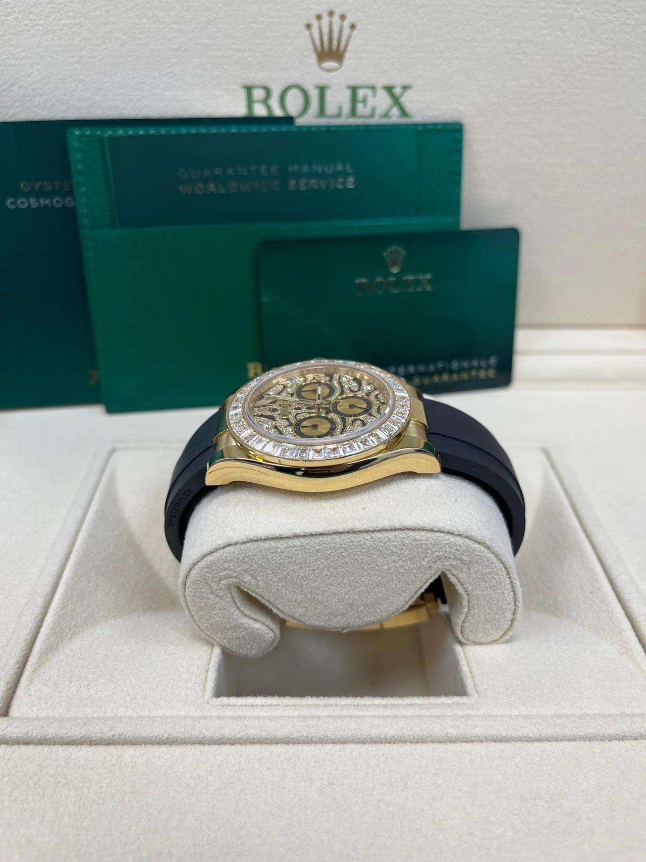 【Super Clone】Rolex Daytona Yellow Gold "Eye of the Tiger" /Oysterflex 116588TBR - Image 6