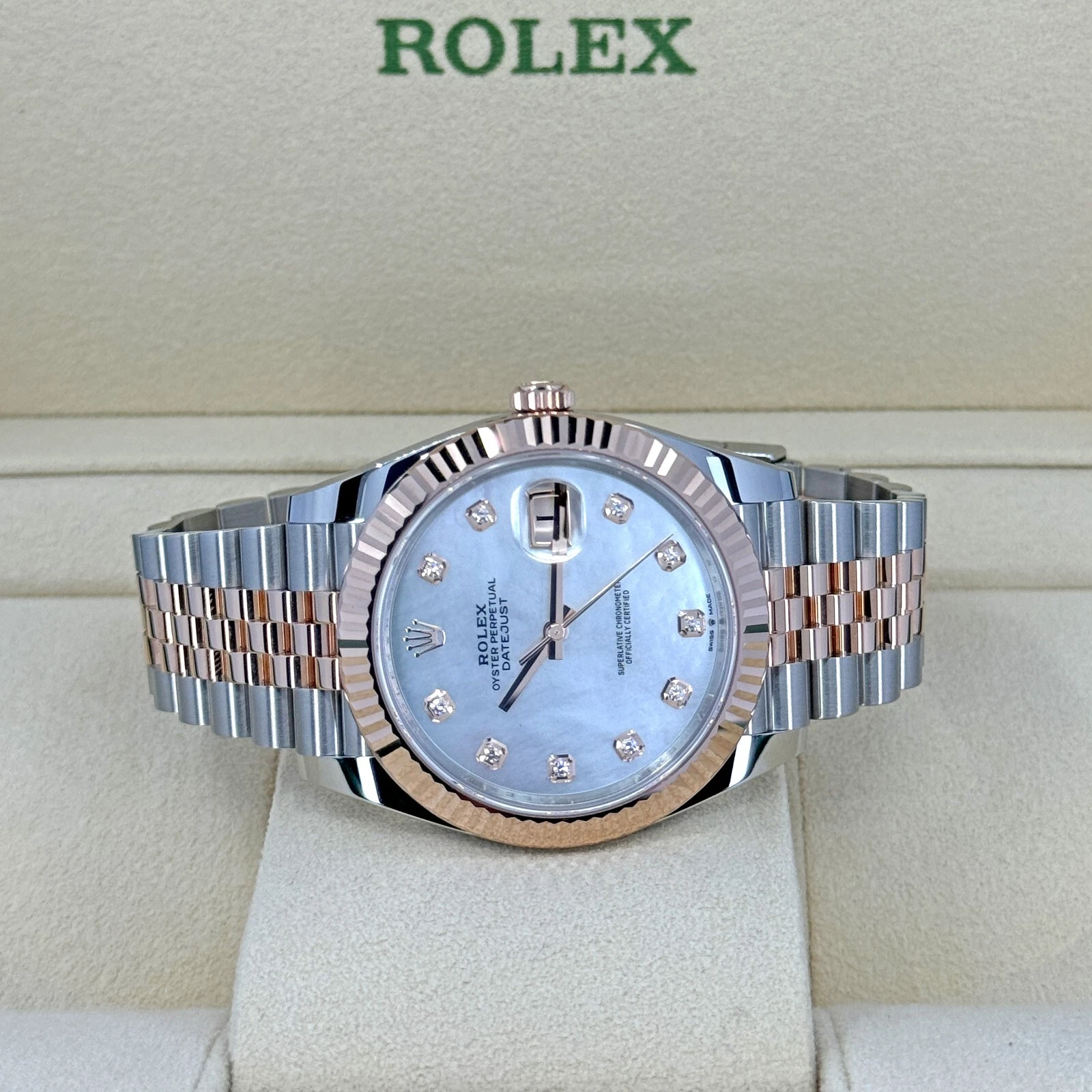 RLX Datejust 41mm 126331 MOP Diamond Jubilee Steel and Rose Gold Watch - Image 9