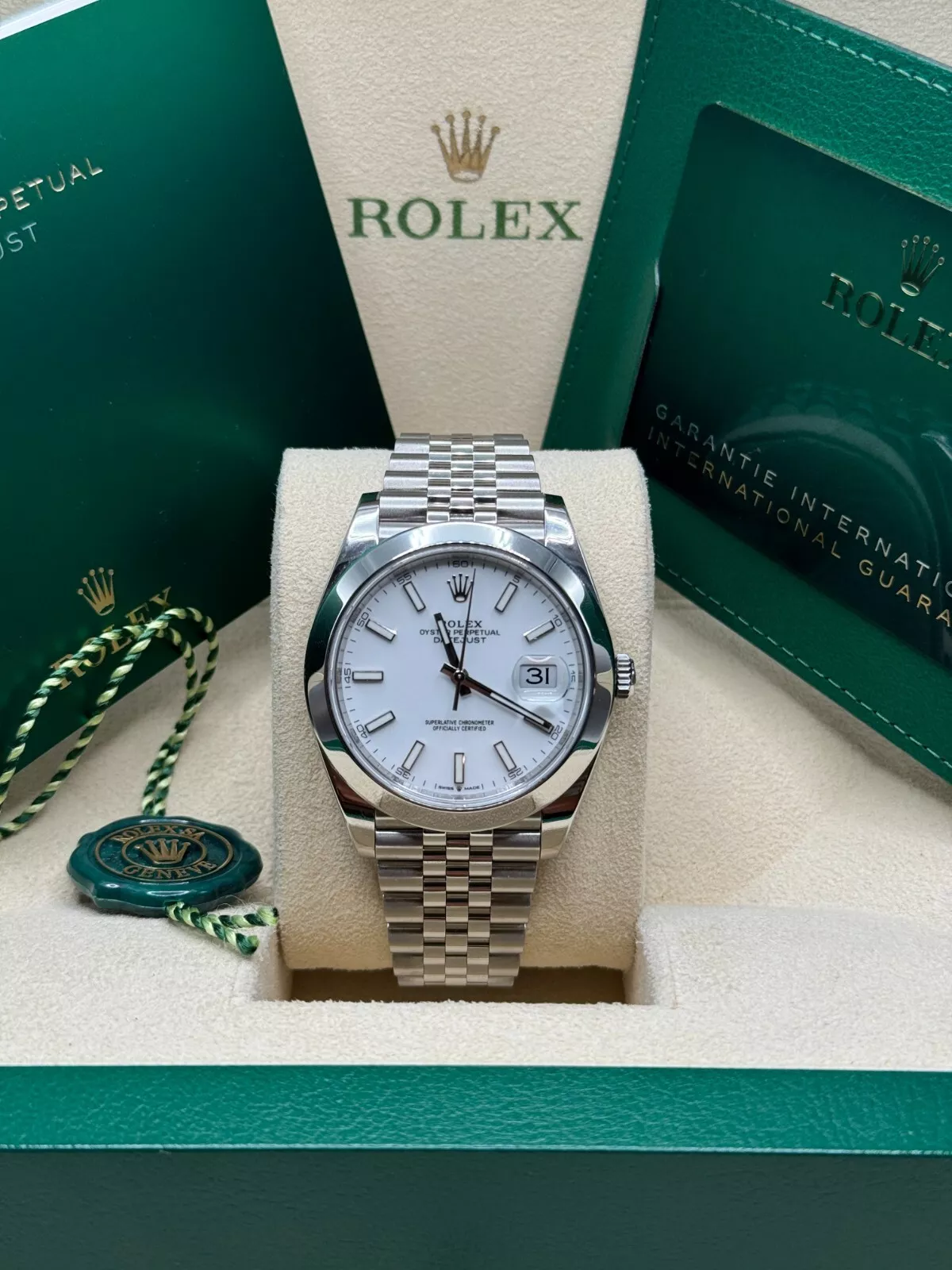 RLX Datejust 41mm 126300 White Index Oyster Stainless Steel Watch - Image 13