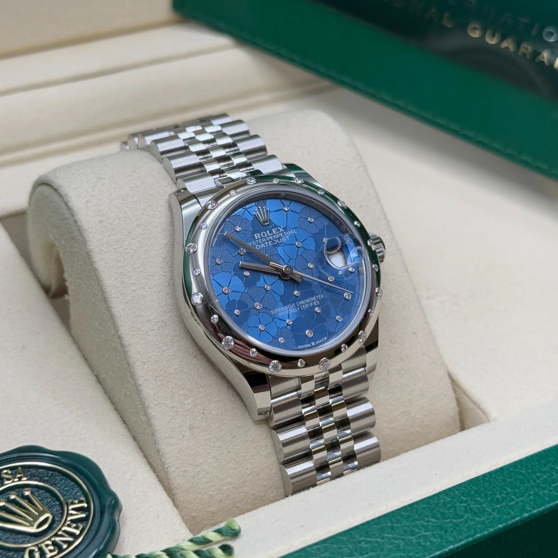 RLX Datejust m278344-0037/0038 Blue Floral Motif Dial 31mm Oyster - Image 4