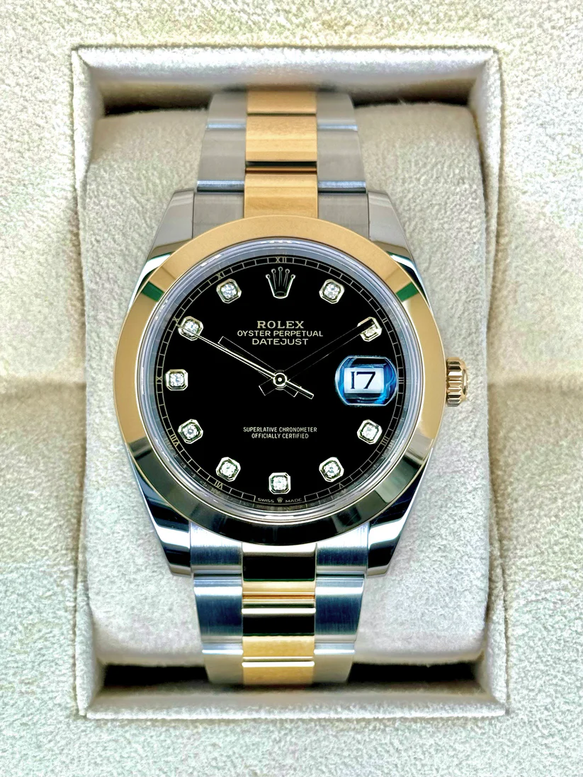 RLX Datejust 41mm 126303 Black Diamond Oyster Steel and Yellow Gold Mens Watch - Image 3