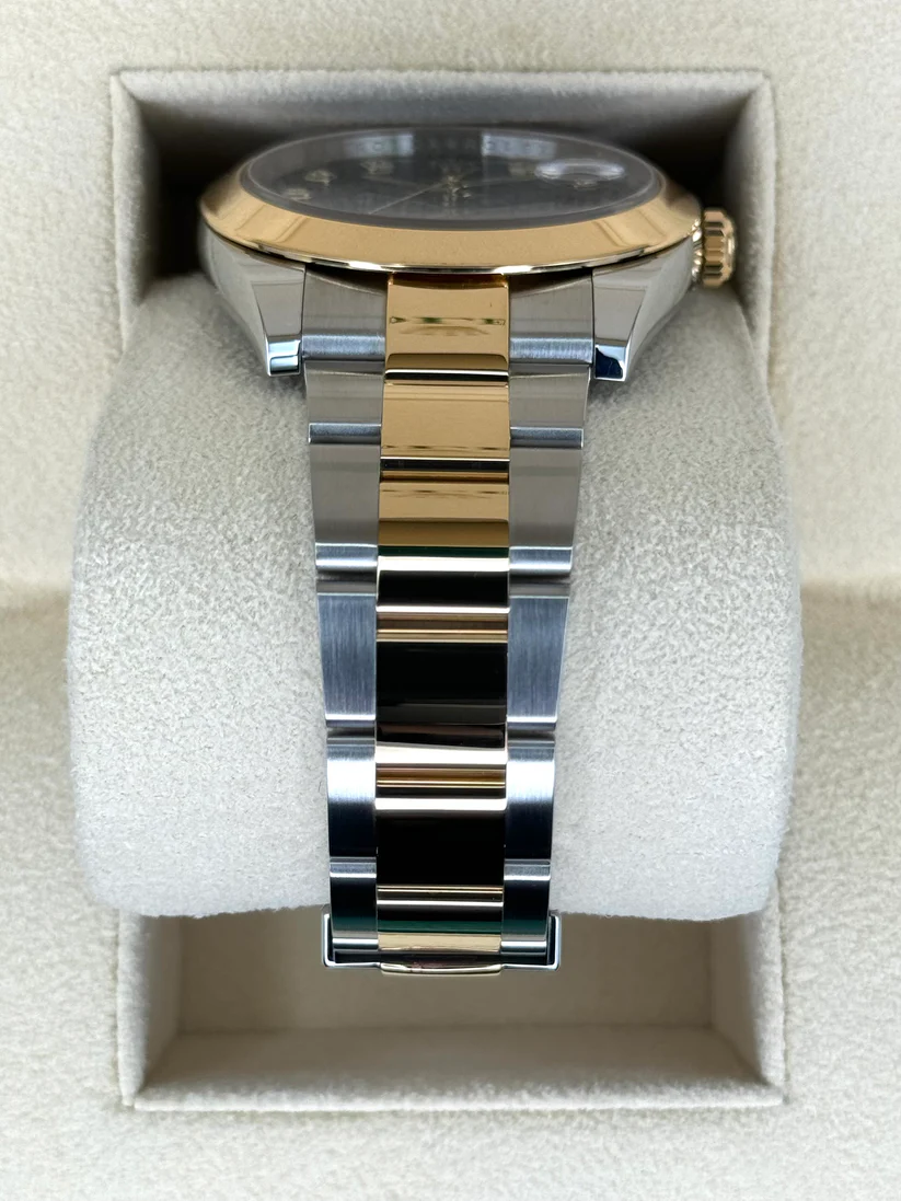 RLX Datejust 41mm 126303 Black Diamond Oyster Steel and Yellow Gold Mens Watch - Image 8