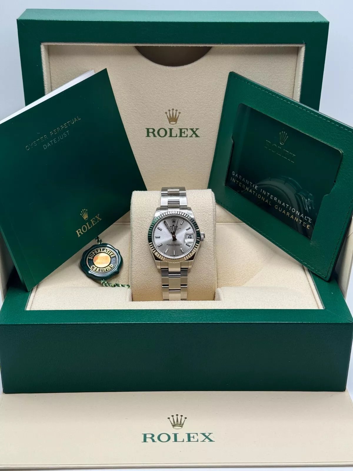 RLX Datejust m278274-0011/0012 Silver Dial 31mm Fluted Bezel Oyster Bracelet - Image 8