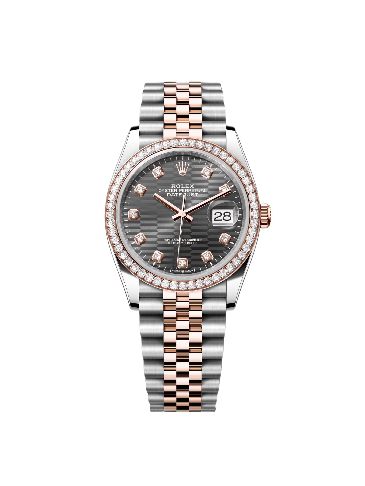 RLX Datejust 36mm 126281 Slate Fluted Motif Diamond Dial Diamond Bezel and Oyster Bracelet - Image 2