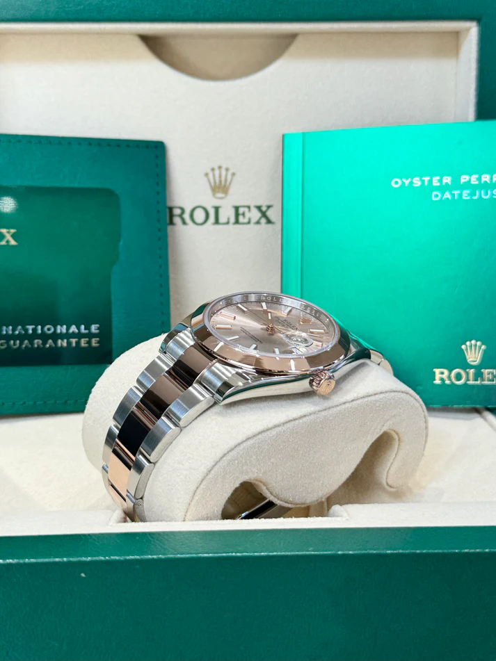 RLX Datejust 41mm 126301 Sundust Index Oyster Steel and Everose Gold Watch - Image 6