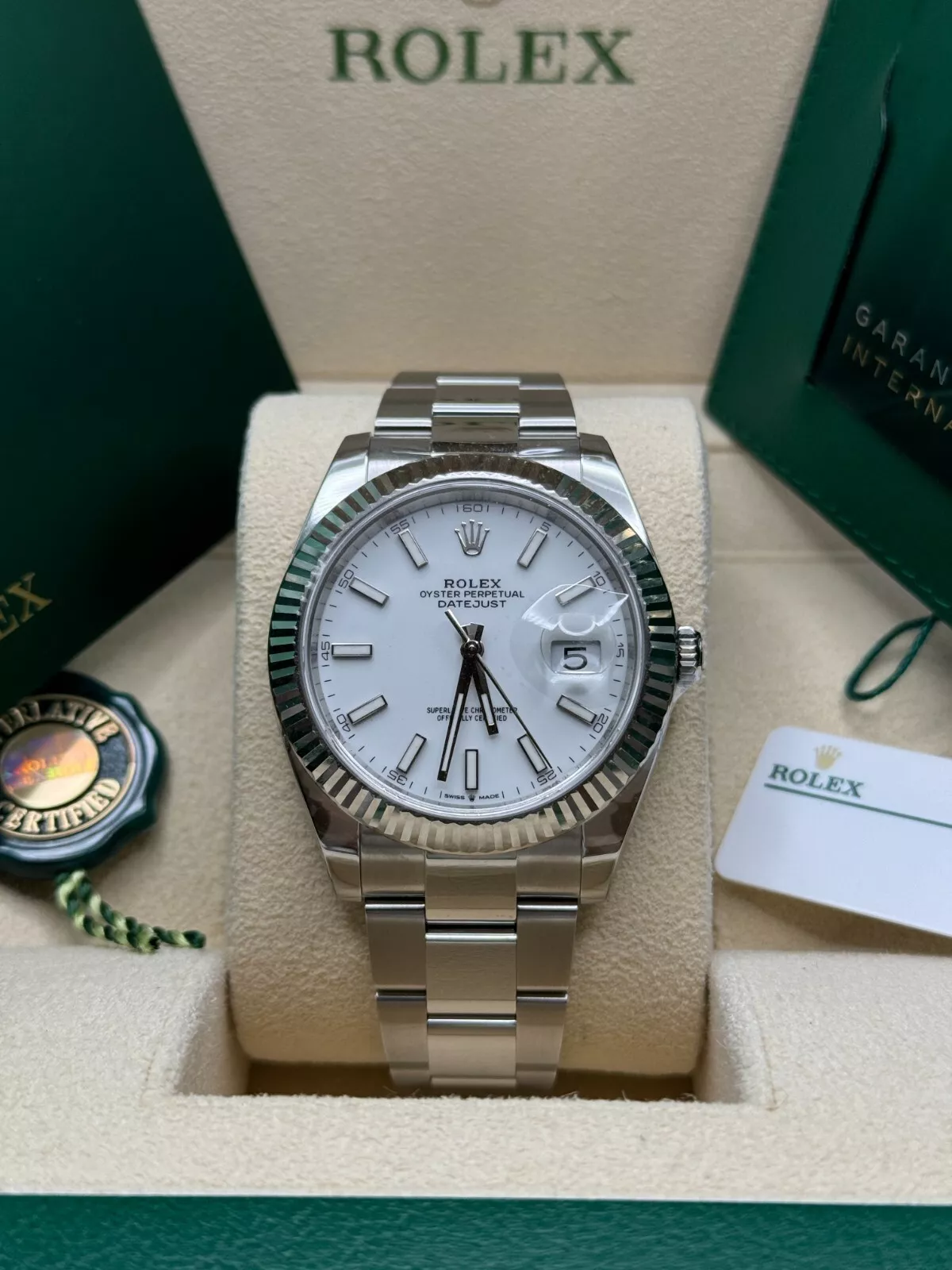 RLX Datejust 41mm White Index Oyster Stainless Steel Men’s Watch - 126334 - Image 11