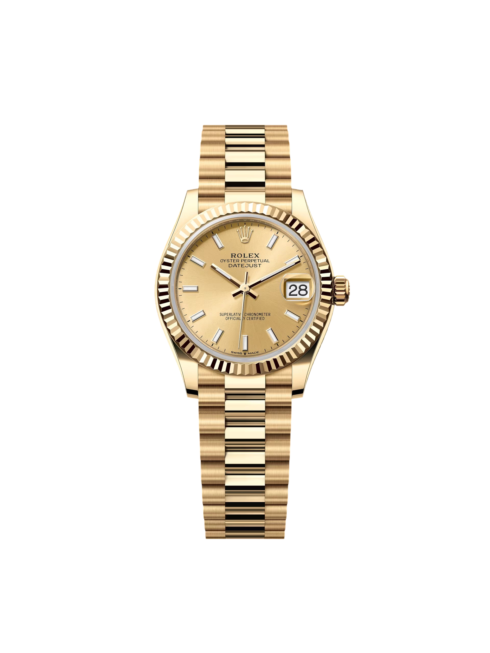 RLX Datejust m278278-0040 Champagne 31mm Dial President Bracelet Watch