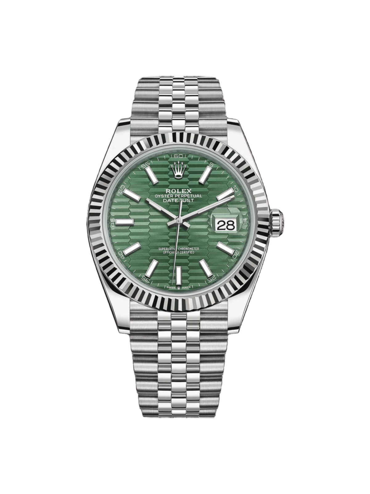 RLX Datejust 41mm 126334 Mint Green Fluted Motif Dial Oyster Bracelet - Image 2